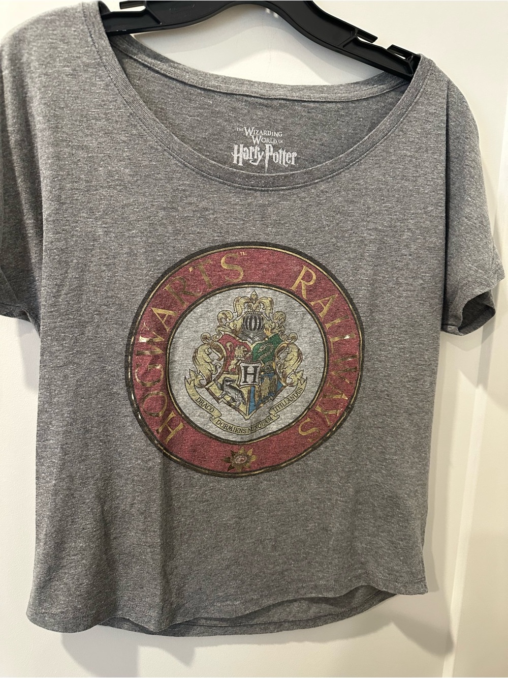 Warner Bros. Harry Potter White Logo on Gray Tee